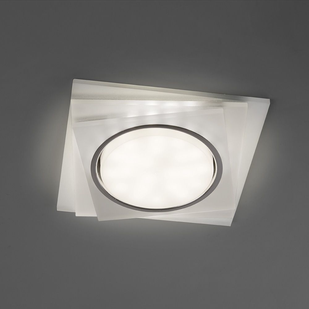 Светильник встраиваемый с белой LED подсветкой Feron CD5023 потолочный GX53 без лампы, матовый