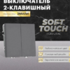 Выключатель двухклавишный Эмили (платиново-серый) / Stekker RSW10-5104-10