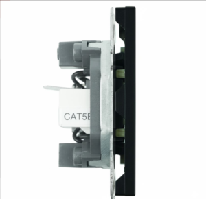 Розетка TV +компьютерная RJ-45 Эмили (черный уголь) / Stekker RST00-5106-05