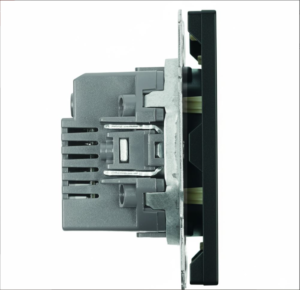 Розетка двойная USB + Type C Эмили (черный уголь) / Stekker RST10-5115-05
