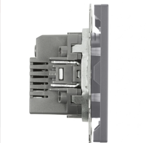 Розетка двойная USB + Type C Эмили (платиново-серый) / Stekker RST10-5115-10