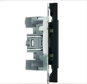 Розетка TV +компьютерная RJ-45 Эмили (черный уголь) / Stekker RST00-5106-05