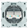 Розетка двухместная компьютерная RJ-45 двойная Эмили (платиново-серый) / Stekker RST00-5111-10