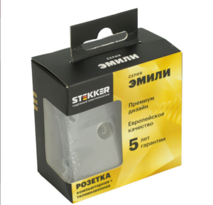 Розетка TV +компьютерная RJ-45 Эмили (платиново-серый) / Stekker RST00-5106-10