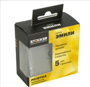 Розетка одноместная TV Эмили (платиново-серый) / Stekker RST00-5108-10