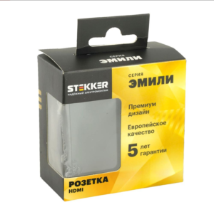 Розетка HDMI 2.0 Type A Эмили (черный уголь) 1A/ Stekker RST00-5118-05