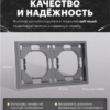 Рамка для розетки и выключателя Эмили 2 поста (платиново-серый) / Stekker PFR00-5002-10