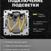 Выключатель двухклавишный с подсветкой Эмили (платиново-серый) / Stekker RSW10-5102-10