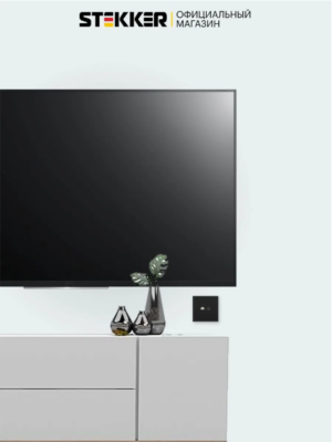 Розетка TV +компьютерная RJ-45 Эмили (черный уголь) / Stekker RST00-5106-05