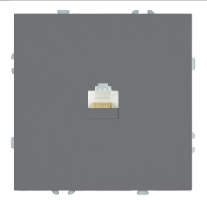 Розетка одноместная компьютерная RJ-45 Эмили (платиново-серый) / Stekker RST00-5117-10