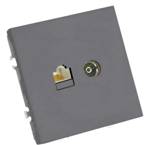 Розетка TV +компьютерная RJ-45 Эмили (платиново-серый) / Stekker RST00-5106-10