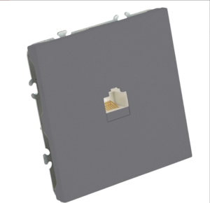 Розетка одноместная компьютерная RJ-45 Эмили (платиново-серый) / Stekker RST00-5117-10