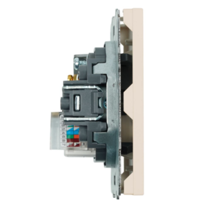 Розетка TV +компьютерная RJ-45 Эмили (кашемир) / Stekker RST00-5106-08