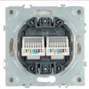 Розетка двухместная компьютерная RJ-45 двойная Эмили (кашемир) / Stekker RST00-5111-08