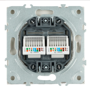 Розетка двухместная компьютерная RJ-45 двойная Эмили (кашемир) / Stekker RST00-5111-08