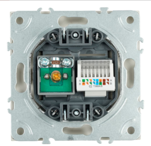 Розетка TV +компьютерная RJ-45 Эмили (кашемир) / Stekker RST00-5106-08
