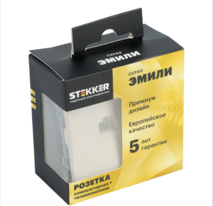Розетка TV +компьютерная RJ-45 Эмили (кашемир) / Stekker RST00-5106-08