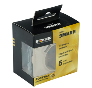 Розетка с заземлением и защитными шторками +USB + Type C Эмили (кашемир) / Stekker RST16-5119-08