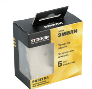 Розетка без заземления с защитными шторками Эмили (кашемир) / Stekker RST16-5109-08