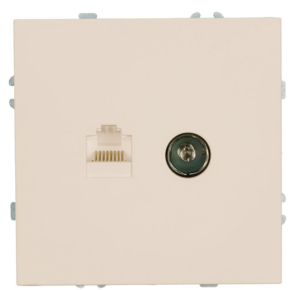 Розетка TV +компьютерная RJ-45 Эмили (кашемир) / Stekker RST00-5106-08