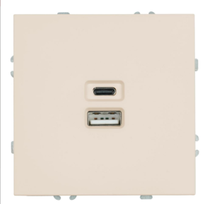 Розетка двойная USB + Type C Эмили (кашемир) / Stekker RST10-5115-08