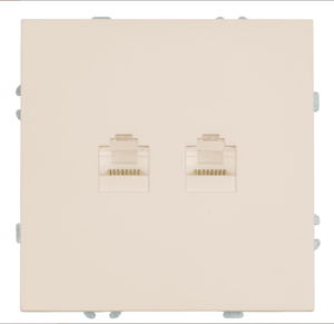Розетка двухместная компьютерная RJ-45 двойная Эмили (кашемир) / Stekker RST00-5111-08
