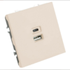 Розетка двойная USB + Type C Эмили (кашемир) / Stekker RST10-5115-08